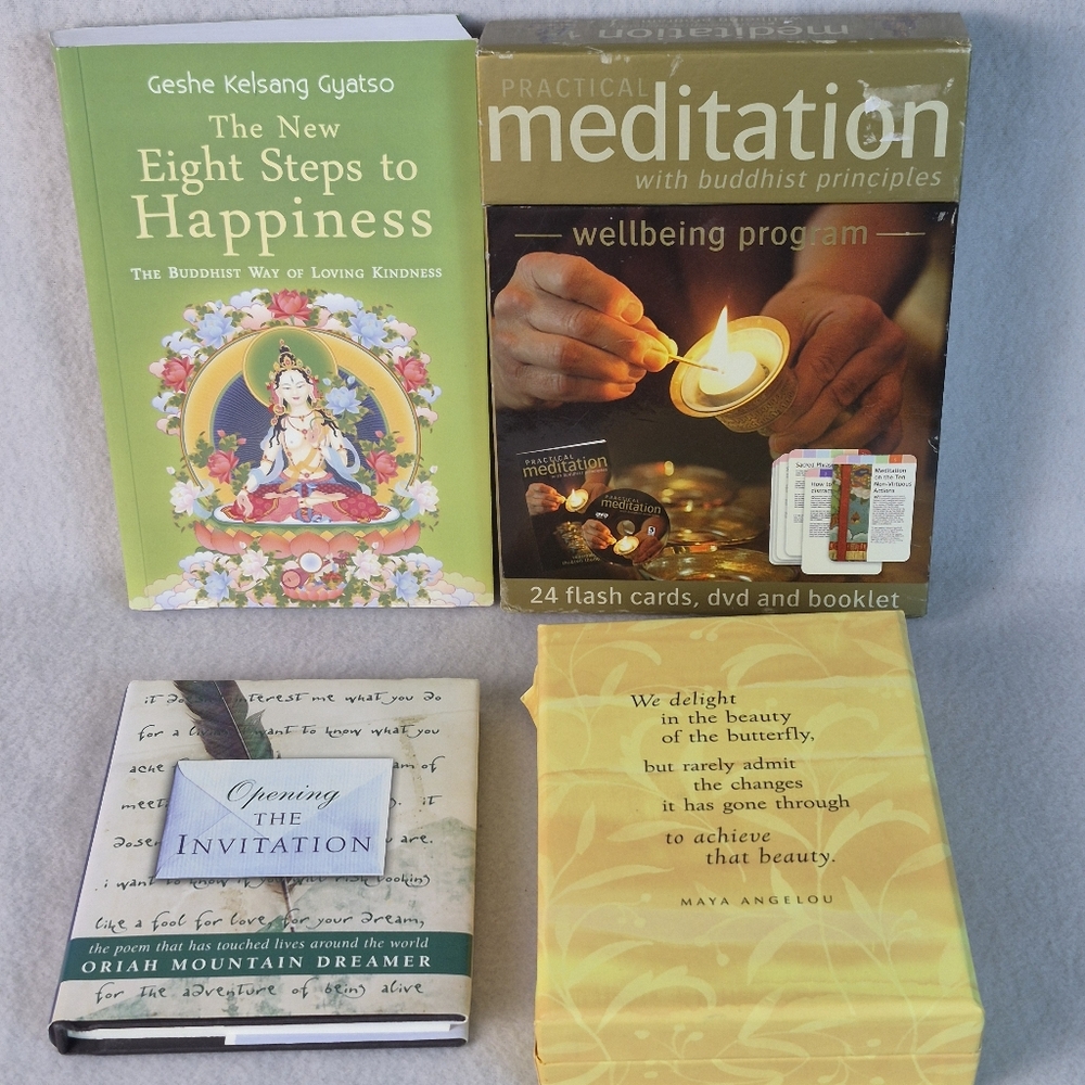 Meditation & Wellbeing Book Bundle + Maya Angelou Cards — NEW